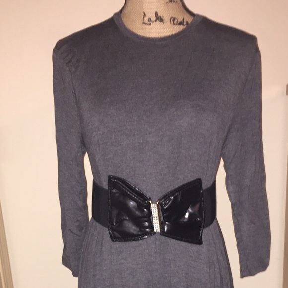 3/4 sleeves long maxi dress dark gray - Picture 3 of 11